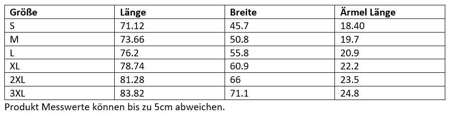 groessentabelle curly t-shirt