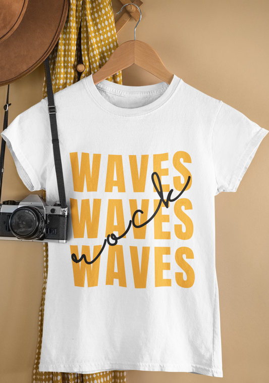 waves rock mock up t-shirt