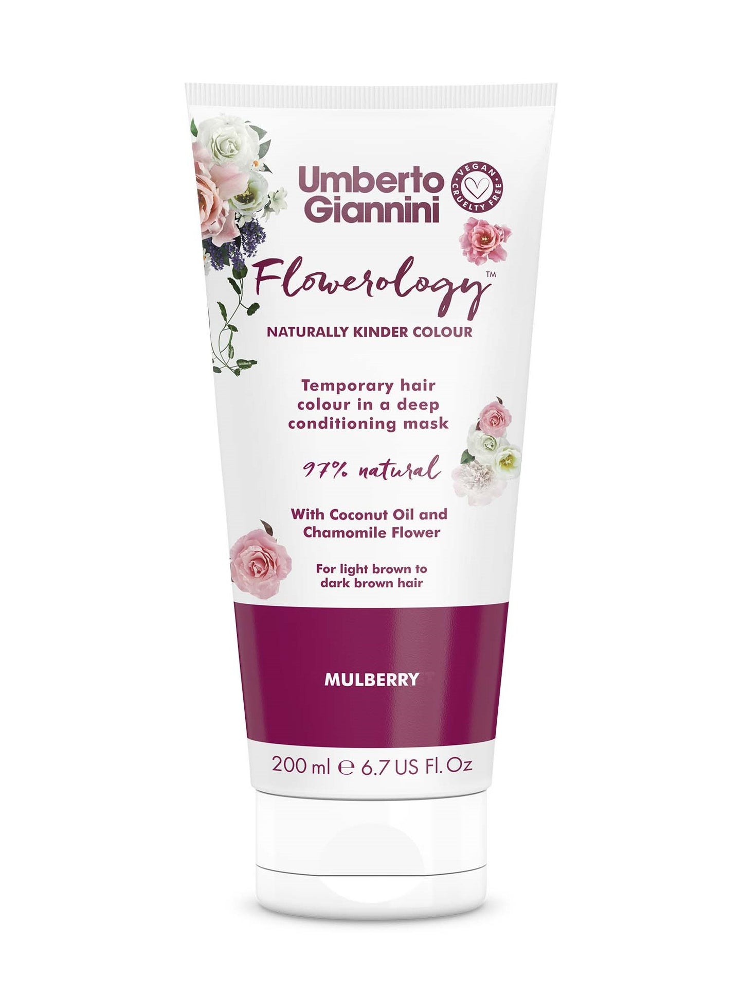 Flowerology Haarmaske mit Temporärer Farbe - Mulberry 200ml